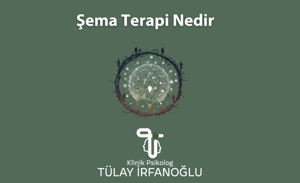 Şema terapi kavramını temsil eden, zihinsel döngüleri ve farkındalığı simgeleyen soyut illüstrasyon.